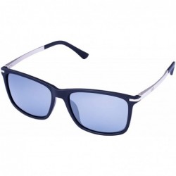 Square Nashville Polarized Retro Unisex Sunglasses -Multiple Options - Matte Black - CD18Q6EL09S $34.53