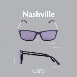 Square Nashville Polarized Retro Unisex Sunglasses -Multiple Options - Matte Black - CD18Q6EL09S $19.29