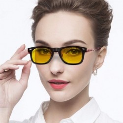 Oval 2-Pack Clip-on Sunglasses/Night Vision Glasses Flip Up UV 400 for Outdoor - Black-yellow - CZ18Z0MWYLH $10.96