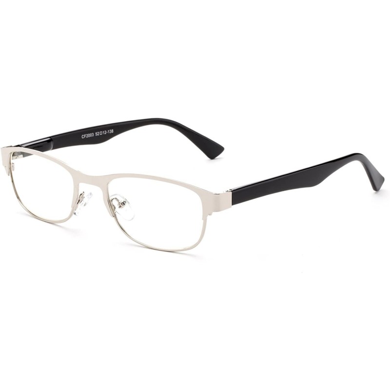 Square "Zonic" Aluminum Brushed Prescription Ready Clear Lens Rx Frames Optical Frames for Women - C912KRZF5RH $21.19