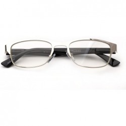 Square "Zonic" Aluminum Brushed Prescription Ready Clear Lens Rx Frames Optical Frames for Women - C912KRZF5RH $21.19