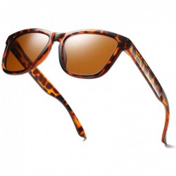 Round Polarized Sunglasses For Women Men Gradient Colors Designer UV Protection - Leopard - CR12N4VBH0Y $20.82