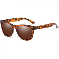 Round Polarized Sunglasses For Women Men Gradient Colors Designer UV Protection - Leopard - CR12N4VBH0Y $11.63