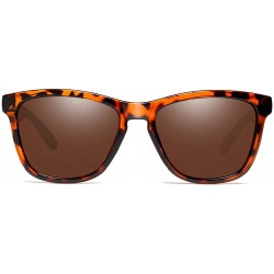 Round Polarized Sunglasses For Women Men Gradient Colors Designer UV Protection - Leopard - CR12N4VBH0Y $11.63