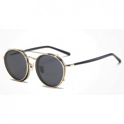 Rimless Retro Round Tr90 Frame Polarized Clip on Flat Eyeglasses unisex - Black-gold - CW186E7WAST $19.19