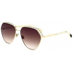 Aviator 2019 new sunglasses- ladies color film metal sunglasses hollow sunglasses women - E - CJ18SILDGSE $77.52