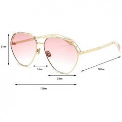 Aviator 2019 new sunglasses- ladies color film metal sunglasses hollow sunglasses women - E - CJ18SILDGSE $36.24