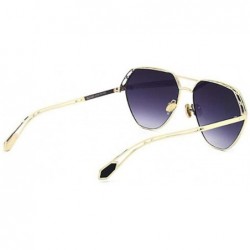 Aviator 2019 new sunglasses- ladies color film metal sunglasses hollow sunglasses women - E - CJ18SILDGSE $36.24