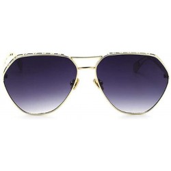 Aviator 2019 new sunglasses- ladies color film metal sunglasses hollow sunglasses women - E - CJ18SILDGSE $36.24