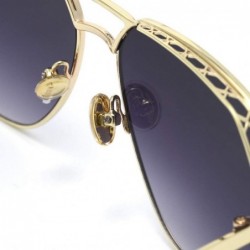 Aviator 2019 new sunglasses- ladies color film metal sunglasses hollow sunglasses women - E - CJ18SILDGSE $36.24