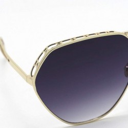 Aviator 2019 new sunglasses- ladies color film metal sunglasses hollow sunglasses women - E - CJ18SILDGSE $36.24