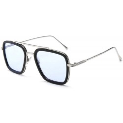 Square Sunglasses sunglasses Europe and the United States square men's flat mirror sunglasses sunglasses - C618X2XYMGY $34.70