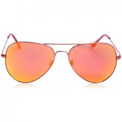 Aviator Mirrored Aviator Sunglasses Polarized Reflective Sunglasses for Women Men J-P-3025 Classic Style 56mm - UV400 - C118H...
