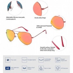 Aviator Mirrored Aviator Sunglasses Polarized Reflective Sunglasses for Women Men J-P-3025 Classic Style 56mm - UV400 - C118H...