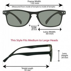 Rectangular Square Reading Sunglasses Full Sun Reader Men Women Flexible Light - Black + Black - C6180T49XKD $13.88