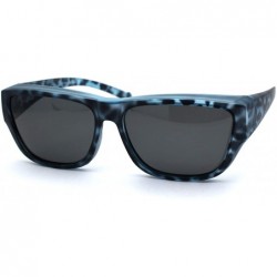 Rectangular Anti-reflective Polarized Lens Fit Over Rectangular Plastic Sunglasses - Blue Tortoise Black - CS18ZTAWRMT $27.33