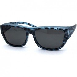 Rectangular Anti-reflective Polarized Lens Fit Over Rectangular Plastic Sunglasses - Blue Tortoise Black - CS18ZTAWRMT $17.49