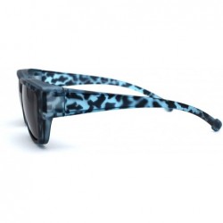 Rectangular Anti-reflective Polarized Lens Fit Over Rectangular Plastic Sunglasses - Blue Tortoise Black - CS18ZTAWRMT $17.49