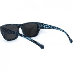 Rectangular Anti-reflective Polarized Lens Fit Over Rectangular Plastic Sunglasses - Blue Tortoise Black - CS18ZTAWRMT $17.49