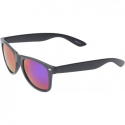 Square Retro Square Fashion Sunglasses in Black Frame Blue Lenses - Blue Purple - CZ11OJZAVGB $9.73