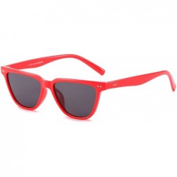 Oval Vintage Square Sunglasses for Men and Women Plastic AC UV400 Sunglasses - Red - CL18T63DEZC $29.65