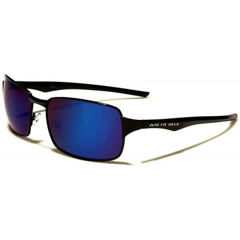 Rectangular Mens Mirrored Lens Rectangle Slick Modern Stylish Elegant Sunglasses - Black - C218X3W0O2D $7.92