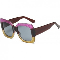 Square Women Retro Square Oversized UV Protection Fashion Sunglasses - Pink - CR18IZD2MCZ $12.07