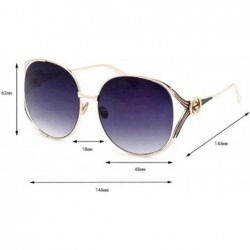 Aviator 2019 new retro sunglasses - ladies big frame metal frame sunglasses wild sunglasses - B - CE18SHXZ5MT $44.24