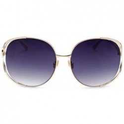 Aviator 2019 new retro sunglasses - ladies big frame metal frame sunglasses wild sunglasses - B - CE18SHXZ5MT $44.24