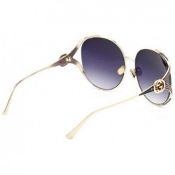 Aviator 2019 new retro sunglasses - ladies big frame metal frame sunglasses wild sunglasses - B - CE18SHXZ5MT $44.24