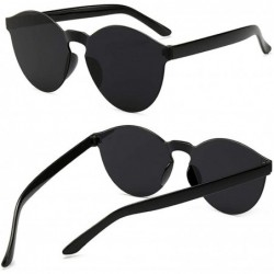 Round Unisex Fashion Candy Colors Round Outdoor Sunglasses Sunglasses - Black - C8199UL40T0 $7.72