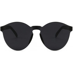 Round Unisex Fashion Candy Colors Round Outdoor Sunglasses Sunglasses - Black - C8199UL40T0 $7.72