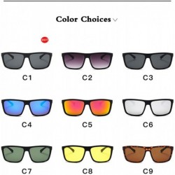 Square 2019 New Unisex Reflective Vintage Sunglasses Men Designer Fashion Rivets Sun Glasses Ladies Oculos De Sol - C5 - CQ19...