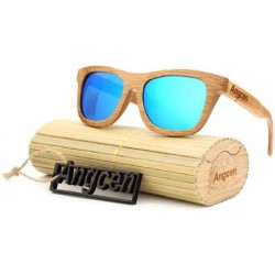 Oval Ladies Sunglasses Women Polarized Retro Vintage Sun Glasses Men Wood Bamboo Sunglasses Designer Square Glasses - CQ18Y25...