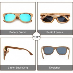 Oval Ladies Sunglasses Women Polarized Retro Vintage Sun Glasses Men Wood Bamboo Sunglasses Designer Square Glasses - CQ18Y25...