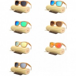 Oval Ladies Sunglasses Women Polarized Retro Vintage Sun Glasses Men Wood Bamboo Sunglasses Designer Square Glasses - CQ18Y25...