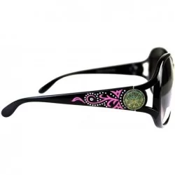 Square Concho Western Collection Sunglasses - Black - C618UG48M26 $60.34