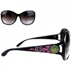 Square Concho Western Collection Sunglasses - Black - C618UG48M26 $25.62