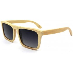 Square Outdoor Sports Square Bamboo Sunglasses- Polarized Retro for Women/Men (Color Gray) - Gray - C51997LCESN $81.56