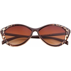 Cat Eye Women's STY-K211 Full Frame Leopard Detail Side Cateye Sunglasses - Brown - CD12G5T345T $9.51