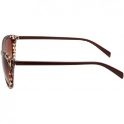Cat Eye Women's STY-K211 Full Frame Leopard Detail Side Cateye Sunglasses - Brown - CD12G5T345T $9.51