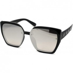 Butterfly Womens 90s Designer Fashion Squared Butterfly Sunglasses - Black Silver Mirror - C318XEUOTKS $7.86