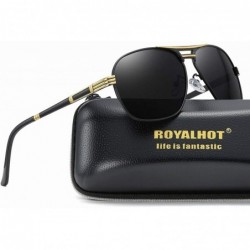 Oval Men Polarized Sunglasses For Women Oval Aloy Frame Sun Glasses Driving Glasses 90092 - Black Gold - CX18WSESARS $29.03