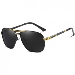 Oval Men Polarized Sunglasses For Women Oval Aloy Frame Sun Glasses Driving Glasses 90092 - Black Gold - CX18WSESARS $12.39