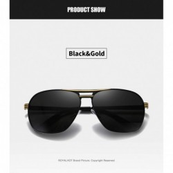 Oval Men Polarized Sunglasses For Women Oval Aloy Frame Sun Glasses Driving Glasses 90092 - Black Gold - CX18WSESARS $12.39