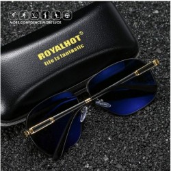 Oval Men Polarized Sunglasses For Women Oval Aloy Frame Sun Glasses Driving Glasses 90092 - Black Gold - CX18WSESARS $12.39