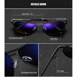 Oval Men Polarized Sunglasses For Women Oval Aloy Frame Sun Glasses Driving Glasses 90092 - Black Gold - CX18WSESARS $12.39