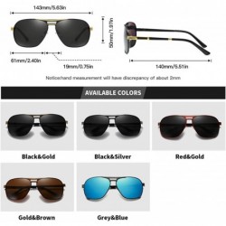 Oval Men Polarized Sunglasses For Women Oval Aloy Frame Sun Glasses Driving Glasses 90092 - Black Gold - CX18WSESARS $12.39