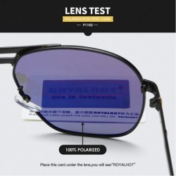 Oval Men Polarized Sunglasses For Women Oval Aloy Frame Sun Glasses Driving Glasses 90092 - Black Gold - CX18WSESARS $12.39