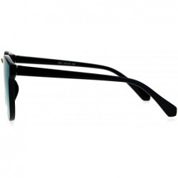 Rectangular Hipster Plastic Horned Rim Mens Metal Bridge Sunglasses - Black Blue - CC18687LZKG $8.99